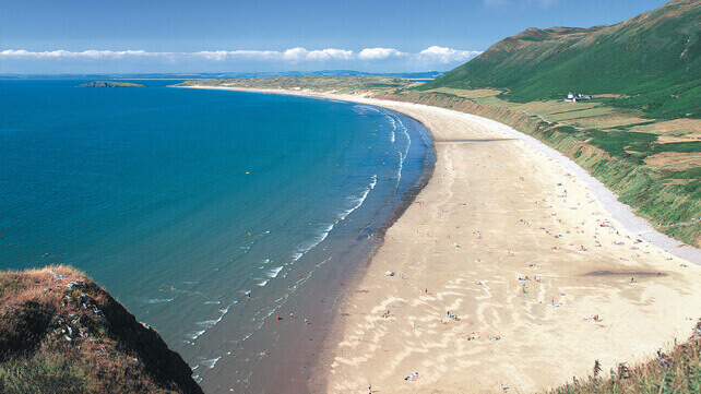 Rhossili Bay, a dog friendly beach in Wales